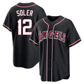 Ldoa LA.Angels #12 Jorge Soler Player Black Fashion Out Home Game Stitched Jerseys