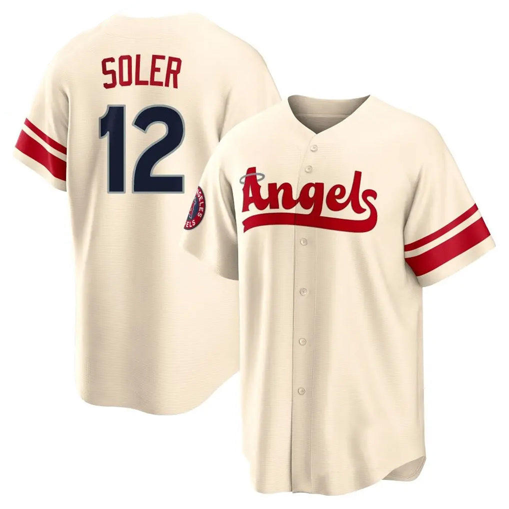 Ldoa LA.Angels #12 Jorge Soler Player Cream City Connect Home Stitched Jerseys
