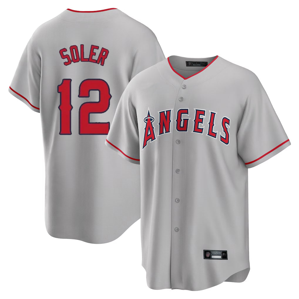 Ldoa LA.Angels #12 Jorge Soler Player Gray Home Game Stitched Jerseys