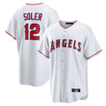 Ldoa LA.Angels #12 Jorge Soler Player White Home Game Stitched Jerseys