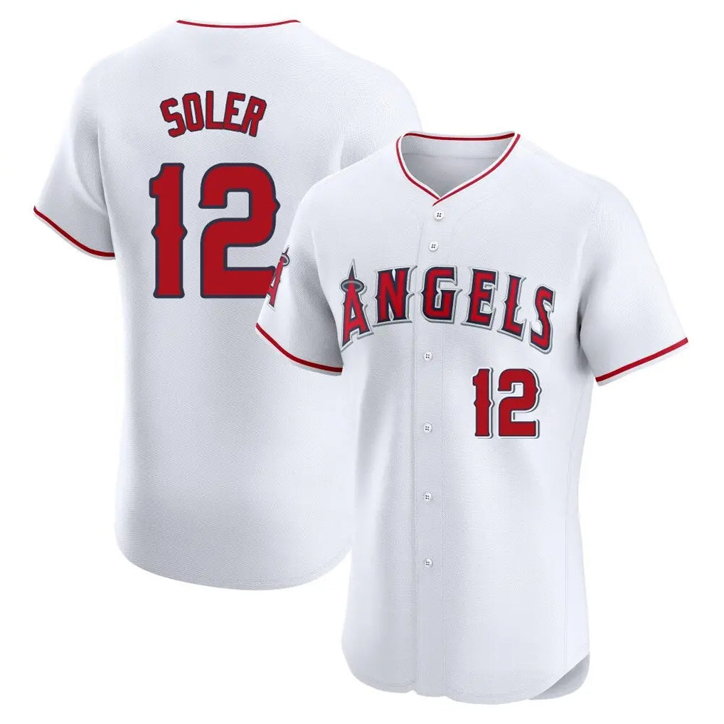 Ldoa LA.Angels #12 Jorge Soler Player White Limited Elite Stitched Home Jerseys