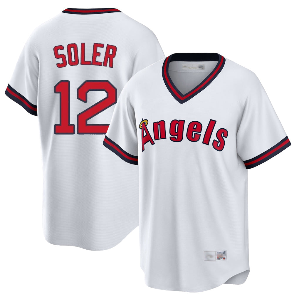 Ldoa LA.Angels #12 Jorge Soler Player White T-shirt Home Game Stitched Jerseys