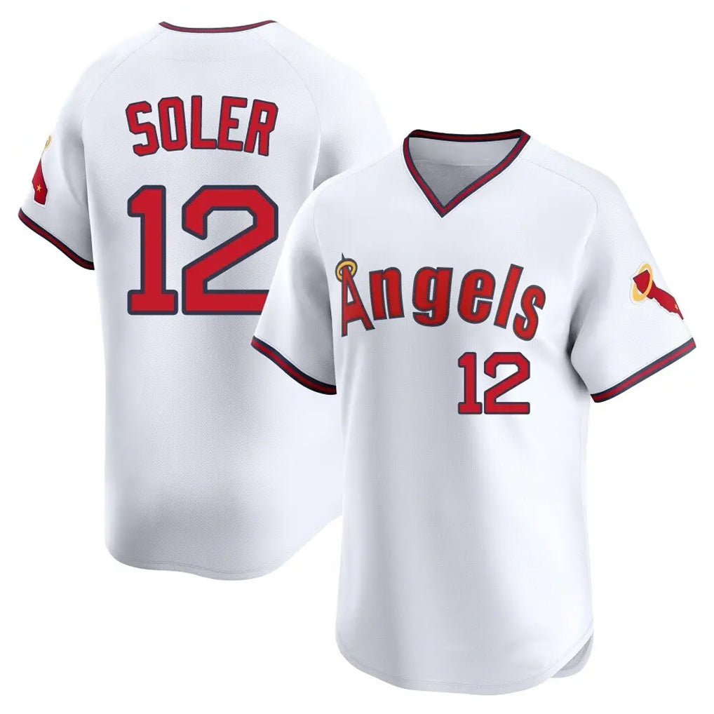 Ldoa LA.Angels #12 Jorge Soler Player White T-shirt Home Limited Stitched Jerseys