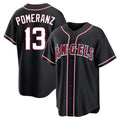 Ldoa LA.Angels #13 Drew Pomeranz Player Black Fashion Out Home Game Stitched Jerseys