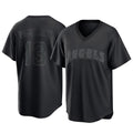 Ldoa LA.Angels #13 Drew Pomeranz Player Black Pitch Fashion T-shirt Stitched Jerseys