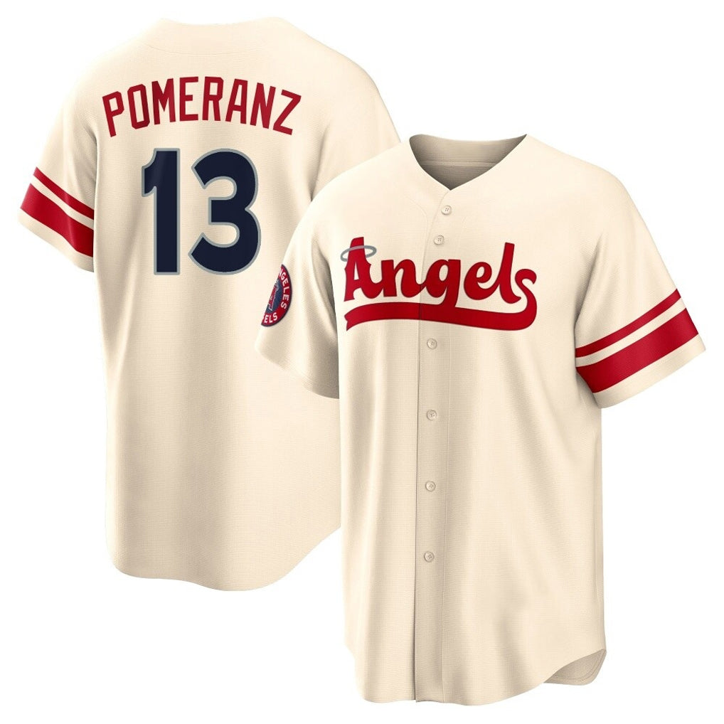 Ldoa LA.Angels #13 Drew Pomeranz Player Cream City Connect Home Stitched Jerseys