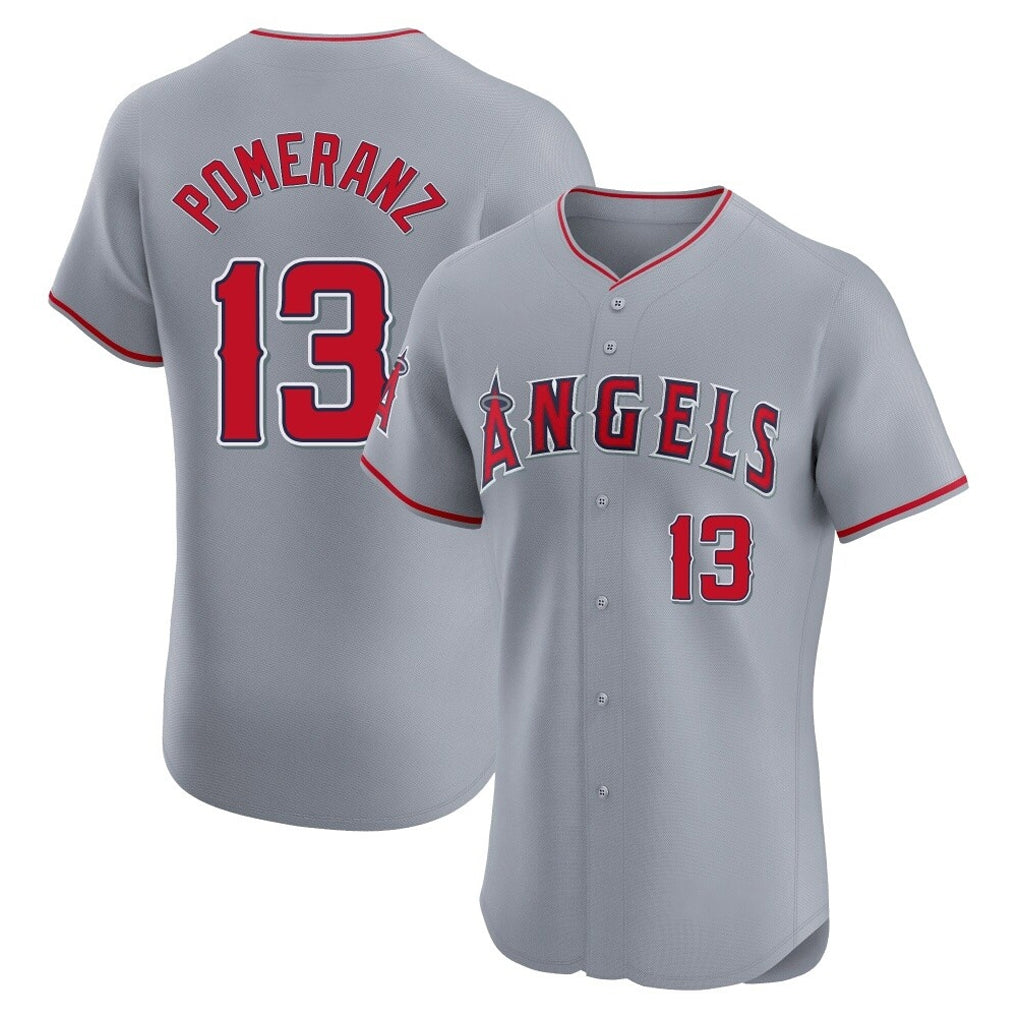 Ldoa LA.Angels #13 Drew Pomeranz Player Gray Home Limited Elite Stitched Jerseys