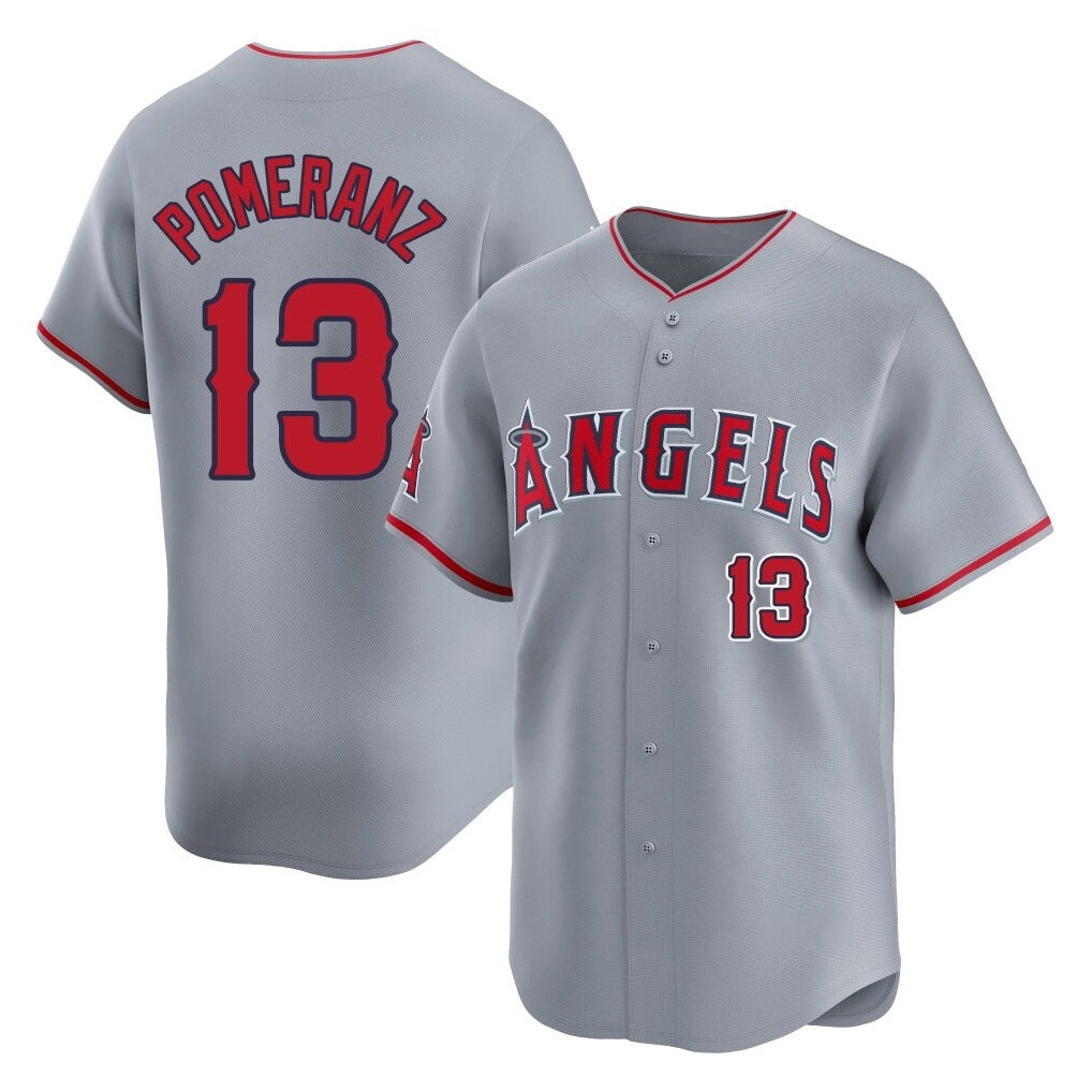Ldoa LA.Angels #13 Drew Pomeranz Player Gray Home Limited Stitched Jerseys
