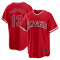 Ldoa LA.Angels #13 Drew Pomeranz Player Red Home Game Stitched Jerseys