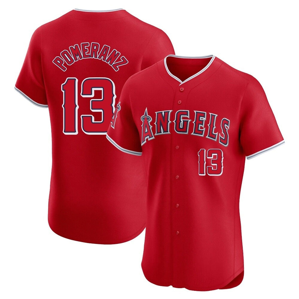 Ldoa LA.Angels #13 Drew Pomeranz Player Red Home Limited Elite Stitched Jerseys
