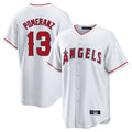 Ldoa LA.Angels #13 Drew Pomeranz Player White Home Game Stitched Jerseys