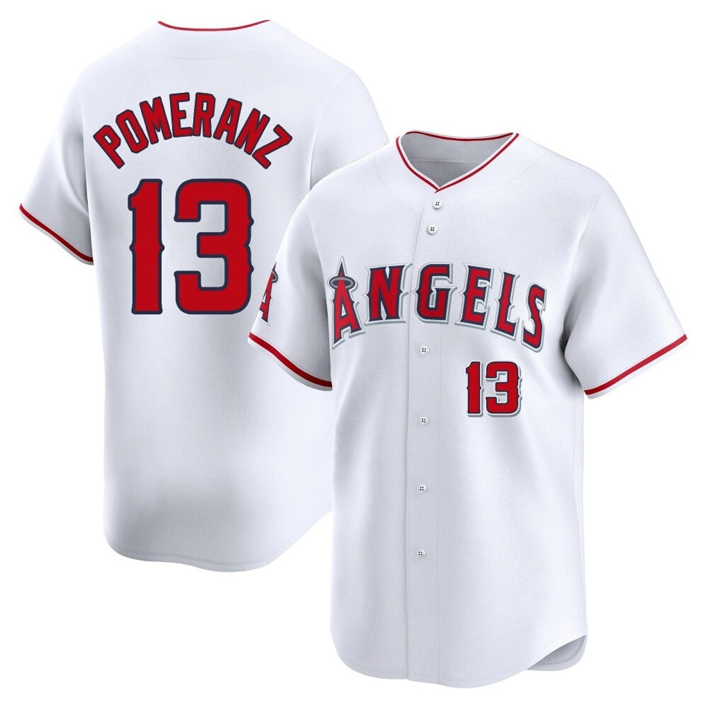 Ldoa LA.Angels #13 Drew Pomeranz Player White Limited Home Stitched Jerseys