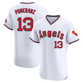 Ldoa LA.Angels #13 Drew Pomeranz Player White T-shirt Home Limited Elite Stitched Jerseys