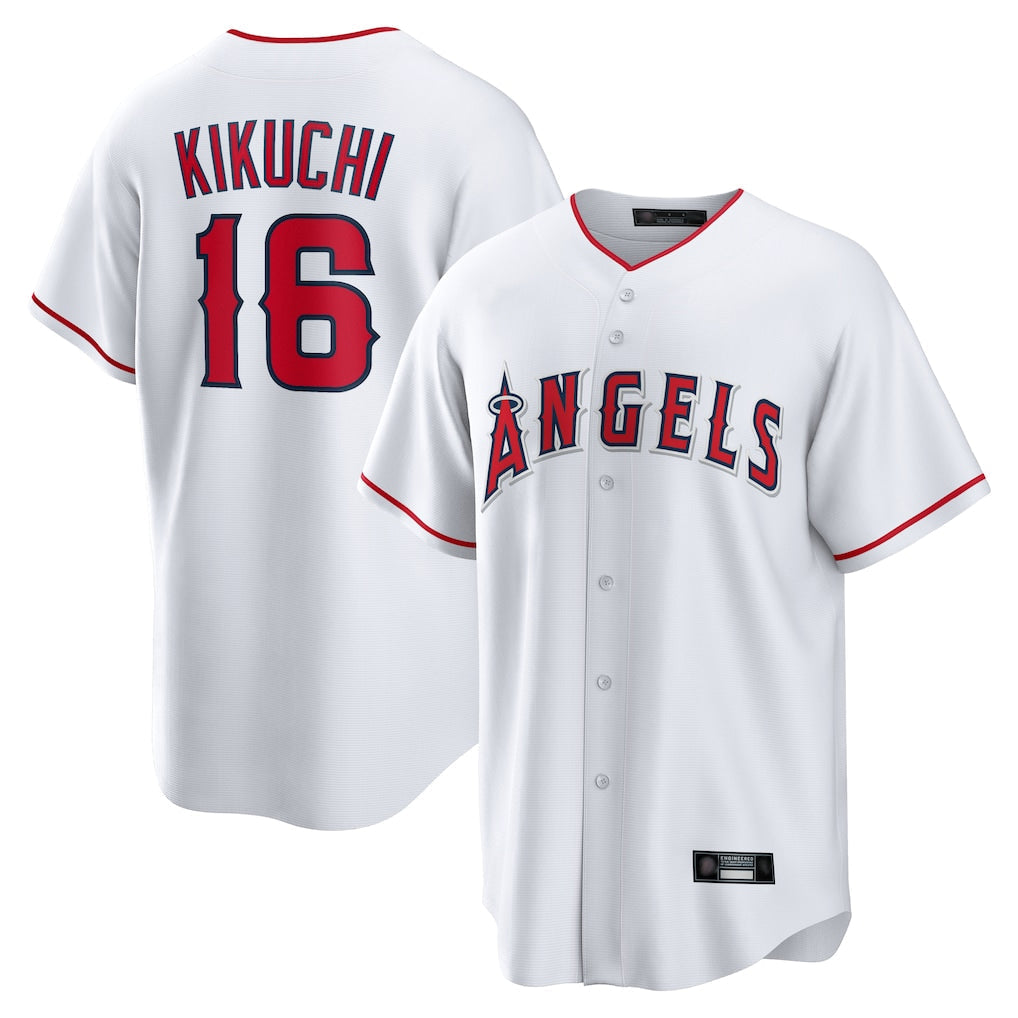 Ldoa LA.Angels #16 Yusei Kikuchi Player White Home Game Stitched Jerseys