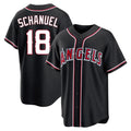 Ldoa LA.Angels #18 Nolan Schanuel Player Black Fashion Out Home Game Stitched Jerseys