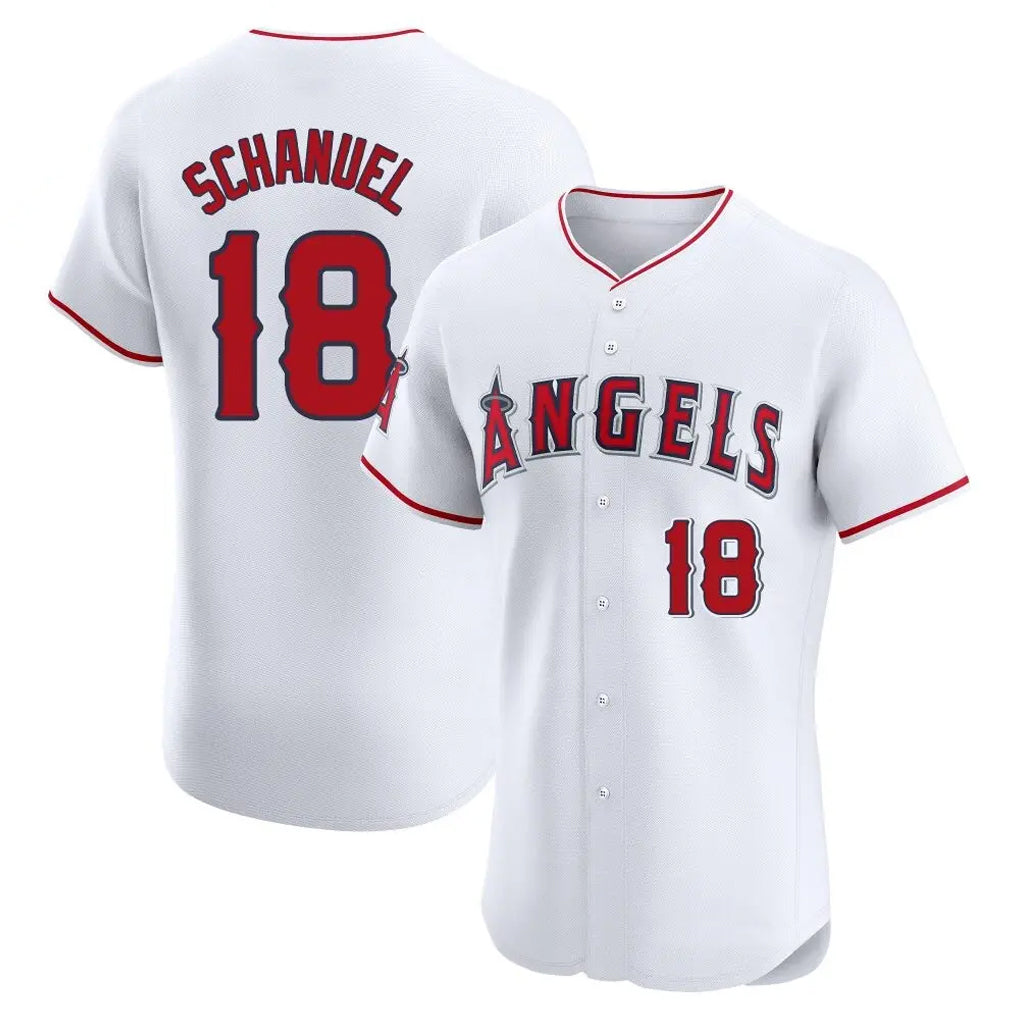 Ldoa LA.Angels #18 Nolan Schanuel Player White Limited Elite Stitched Home Jerseys