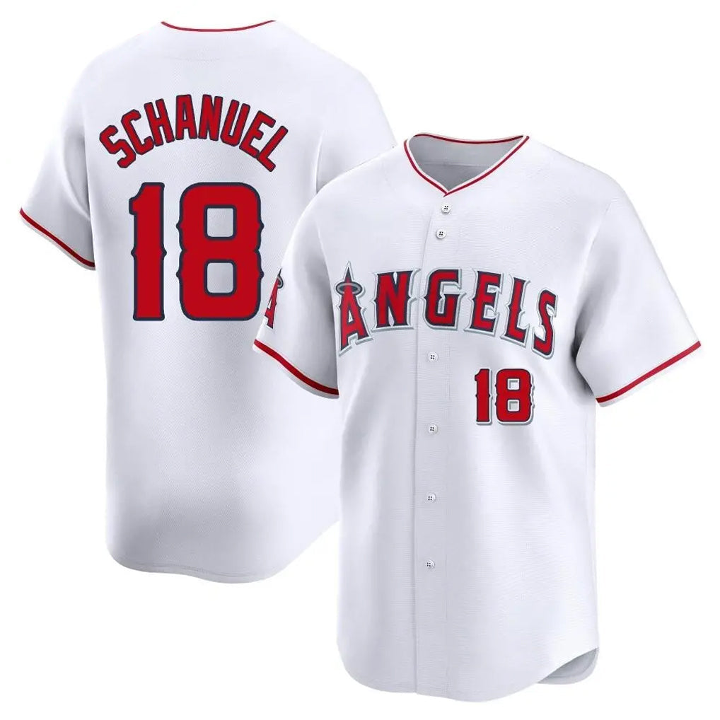 Ldoa LA.Angels #18 Nolan Schanuel Player White Limited Home Stitched Jerseys