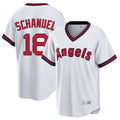 Ldoa LA.Angels #18 Nolan Schanuel Player White T-shirt Home Game Stitched Jerseys