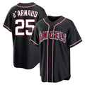 Ldoa LA.Angels #25 Travis d'Arnaud Player Black Fashion Out Home Game Stitched Jerseys