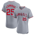Ldoa LA.Angels #25 Travis d'Arnaud Player Gray Home Limited Elite Stitched Jerseys