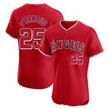 Ldoa LA.Angels #25 Travis d'Arnaud Player Red Home Limited Elite Stitched Jerseys
