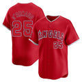 Ldoa LA.Angels #25 Travis d'Arnaud Player Red Home Limited Stitched Jerseys