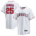 Ldoa LA.Angels #25 Travis d'Arnaud Player White Home Game Stitched Jerseys