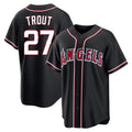 Ldoa LA.Angels #27 Mike Trout Player Black Fashion Out Home Game Stitched Jerseys