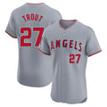 Ldoa LA.Angels #27 Mike Trout Player Gray Home Limited Elite Stitched Jerseys