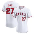 Ldoa LA.Angels #27 Mike Trout Player White Limited Elite Stitched Home Jerseys