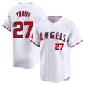 Ldoa LA.Angels #27 Mike Trout Player White Limited Home Stitched Jerseys