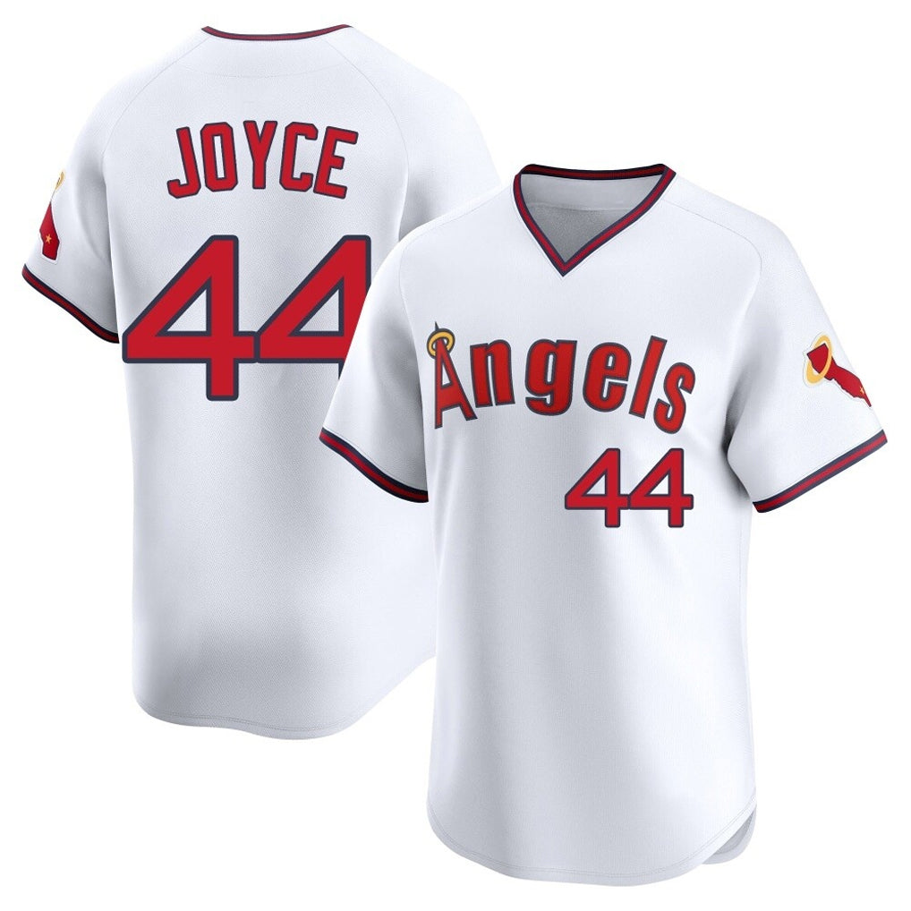 Ldoa LA.Angels #44 Ben Joyce Player White T-shirt Home Limited Stitched Jerseys