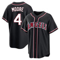 Ldoa LA.Angels #4 Christian Moore Player Black Fashion Out Home Game Stitched Jerseys