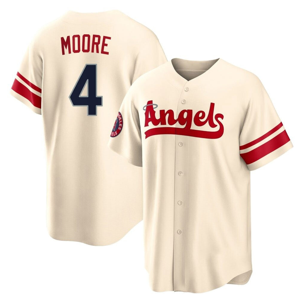Ldoa LA.Angels #4 Christian Moore Player Cream City Connect Home Stitched Jerseys