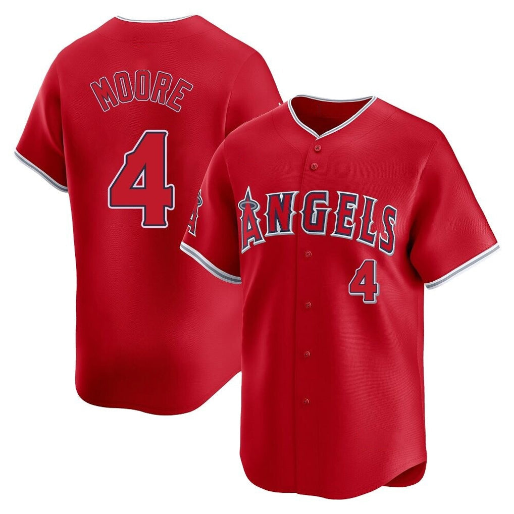 Ldoa LA.Angels #4 Christian Moore Player Red Home Limited Stitched Jerseys
