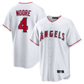 Ldoa LA.Angels #4 Christian Moore Player White Home Game Stitched Jerseys