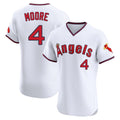 Ldoa LA.Angels #4 Christian Moore Player White T-shirt Home Limited Elite Stitched Jerseys