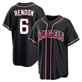 Ldoa LA.Angels #6 Anthony Rendon Player Black Fashion Out Home Game Stitched Jerseys