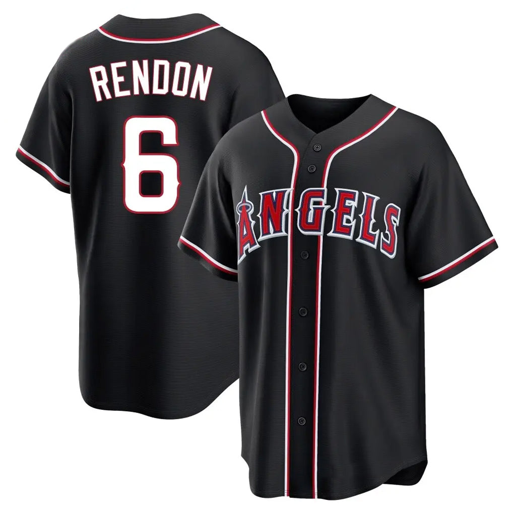 Ldoa LA.Angels #6 Anthony Rendon Player Black Fashion Out Home Game Stitched Jerseys