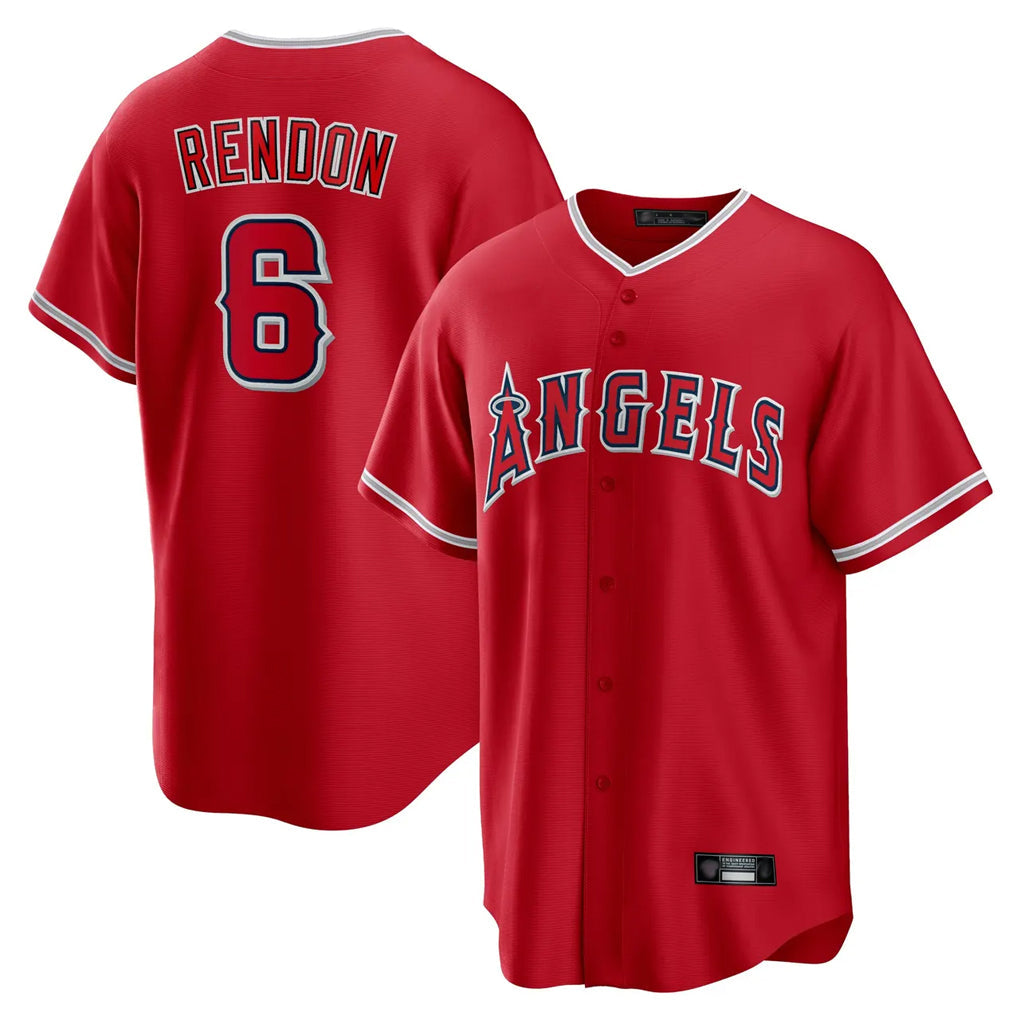 Ldoa LA.Angels #6 Anthony Rendon Player Red Home Game Stitched Jerseys