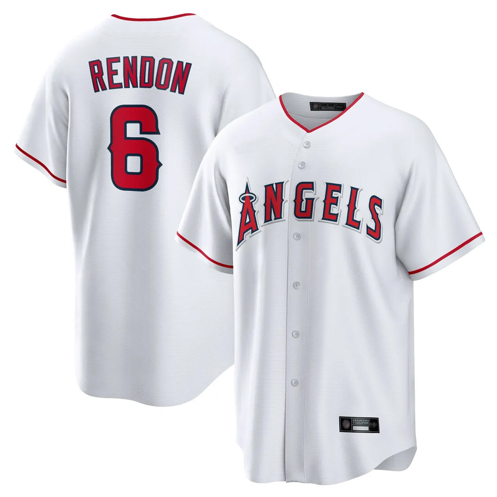 Ldoa LA.Angels #6 Anthony Rendon Player White Home Game Stitched Jerseys
