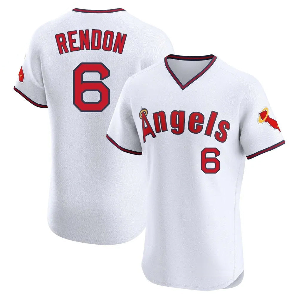 Ldoa LA.Angels #6 Anthony Rendon Player White T-shirt Home Limited Elite Stitched Jerseys