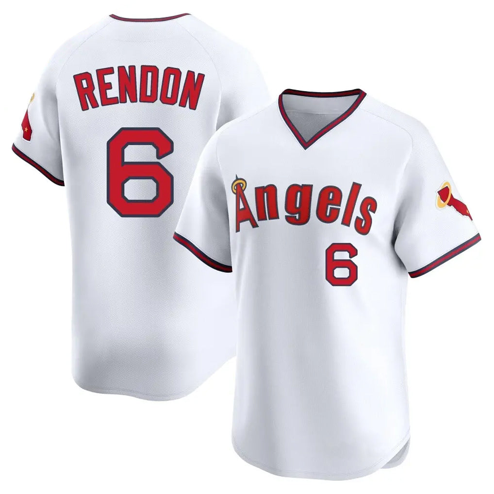 Ldoa LA.Angels #6 Anthony Rendon Player White T-shirt Home Limited Stitched Jerseys