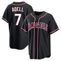 Ldoa LA.Angels #7 Jo Adell Player Black Fashion Out Home Game Stitched Jerseys