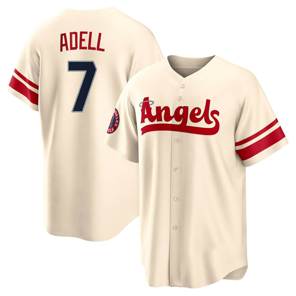 Ldoa LA.Angels #7 Jo Adell Player Cream City Connect Home Stitched Jerseys