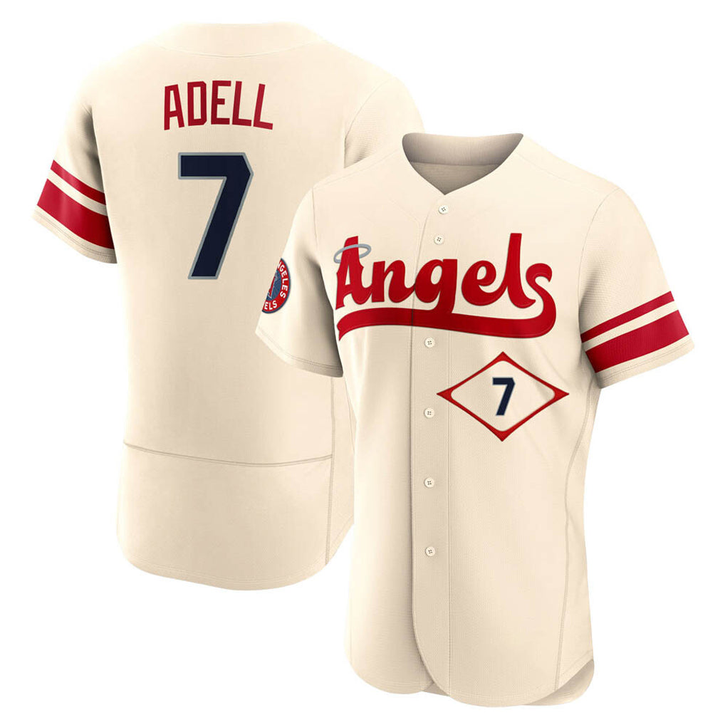 Ldoa LA.Angels #7 Jo Adell Player Cream City Connect Limited ELite Home Stitched Jerseys