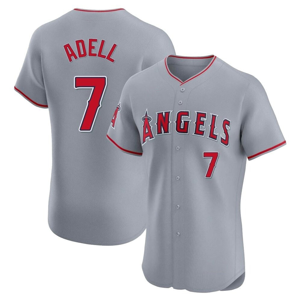 Ldoa LA.Angels #7 Jo Adell Player Gray Home Limited Elite Stitched Jerseys