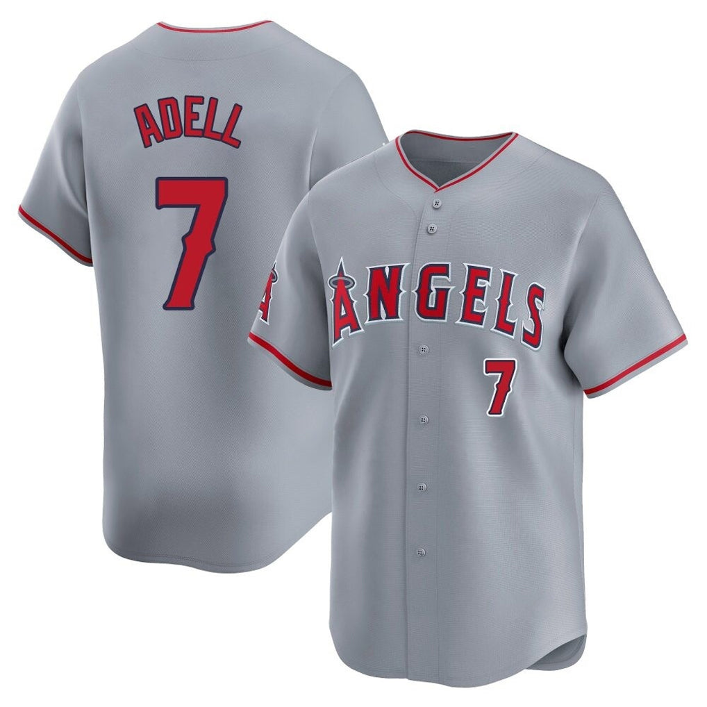 Ldoa LA.Angels #7 Jo Adell Player Gray Home Limited Stitched Jerseys