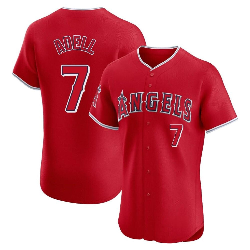 Ldoa LA.Angels #7 Jo Adell Player Red Home Limited Elite Stitched Jerseys