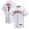 Ldoa LA.Angels #7 Jo Adell Player White Home Game Stitched Jerseys